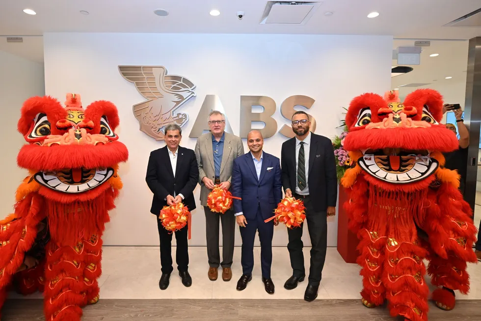ABS senior management including chief executive, Christopher Wiernicki, (second left) at the opening of its new regional head office in Singapore.
