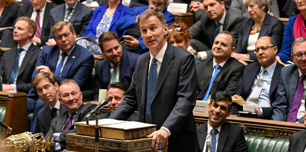 UK Chancellor of the Exchequer Jeremy Hunt presents Autumn statement