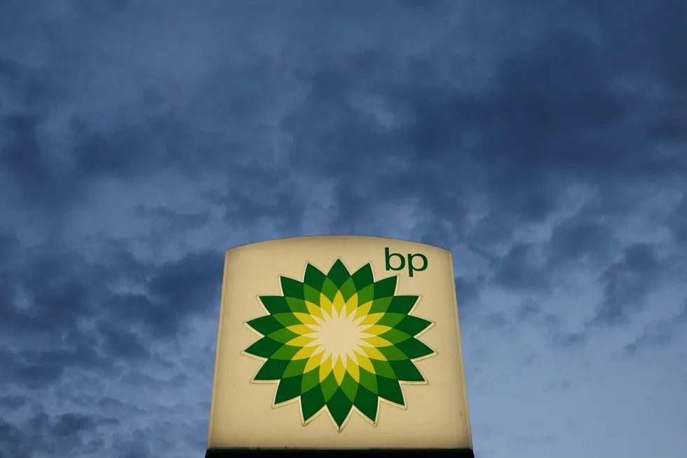 Logo of British Petrol BP at a petrol station in Pienkow, Poland, in this file photo.