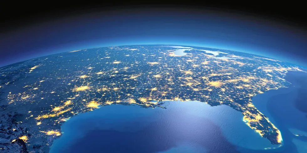 Gulf of Mexico in lights