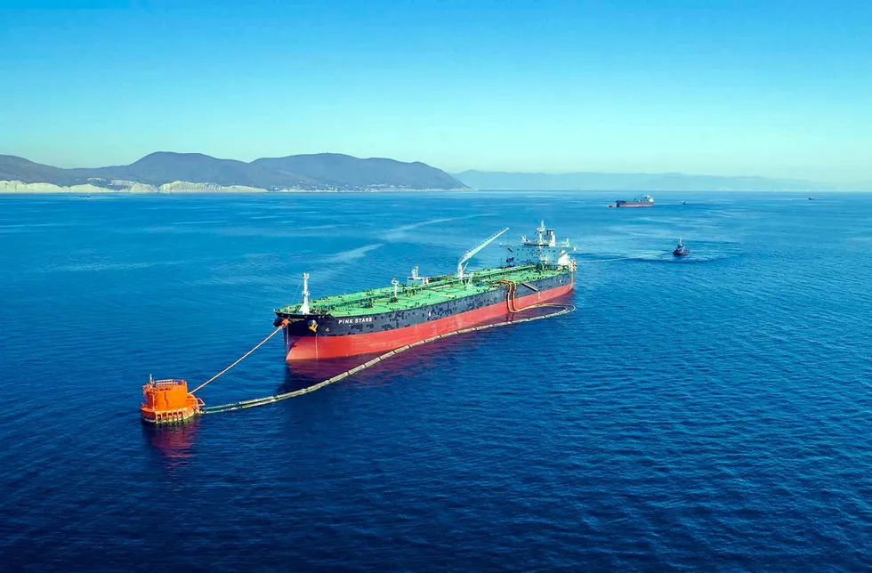 Concerns: A tanker and loading buoy at the Caspian Pipeline Consortium loading terminal near the Russian Black Sea port of Novorossiysk