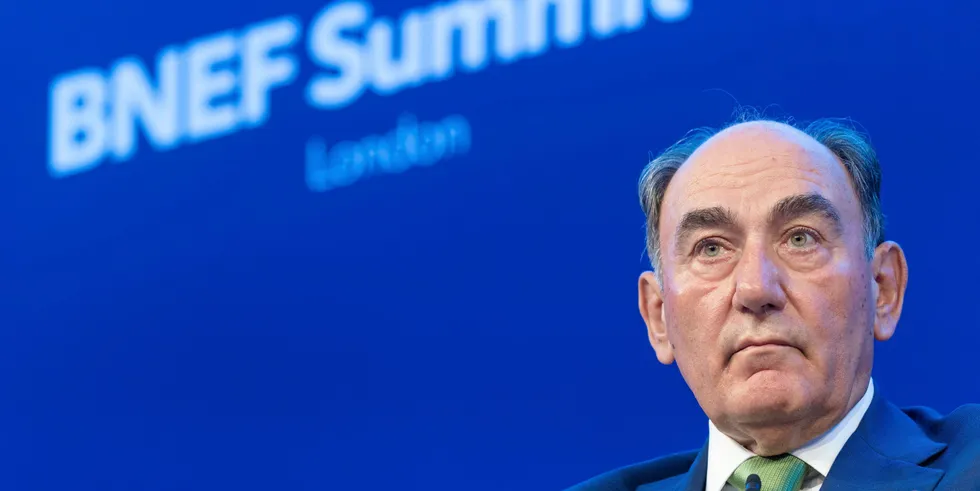Iberdrola executive chairman Ignacio Galan in debate at the 2023 London Summit.