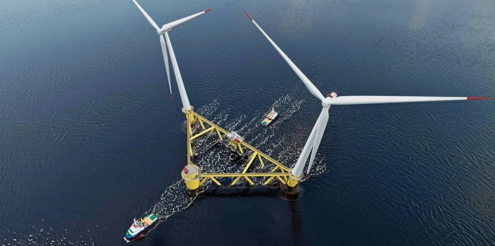 CGI of Hexicon TwinWind design in tow