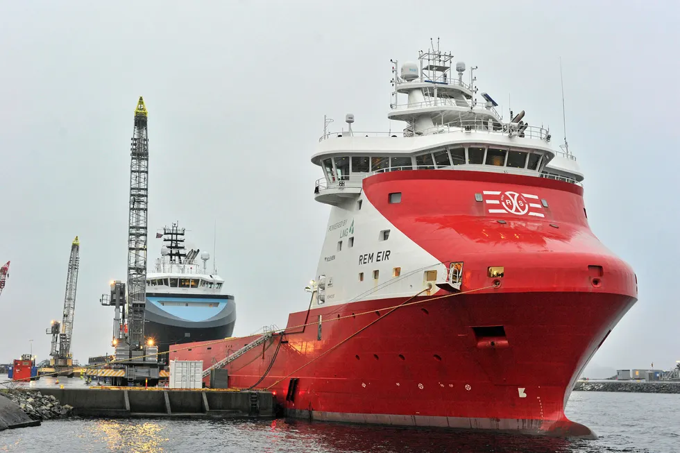 Reducing emissions: Equinor has 13 supply vessels in its contract portfolio that are ready for shore power supply, including the Rem Eir (pictured)