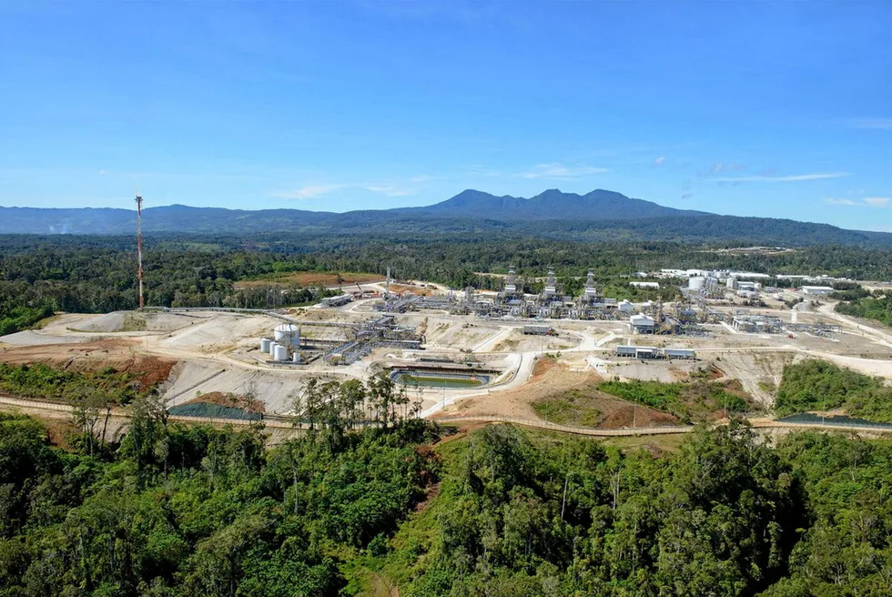The ExxonMobil-led PNG LNG project in Papua New Guinea during construction.