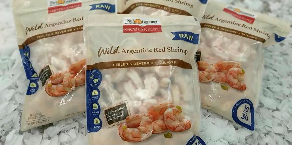 Camanchaca Pier 33 branded Argentinian red shrimp are now on the shelves of Costco.