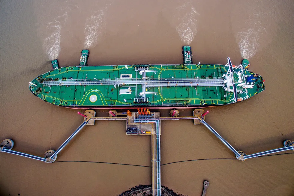 Imports: the Zhoushan terminal in Zhejiang province handles volumes for Sinopec's refineries in eastern China