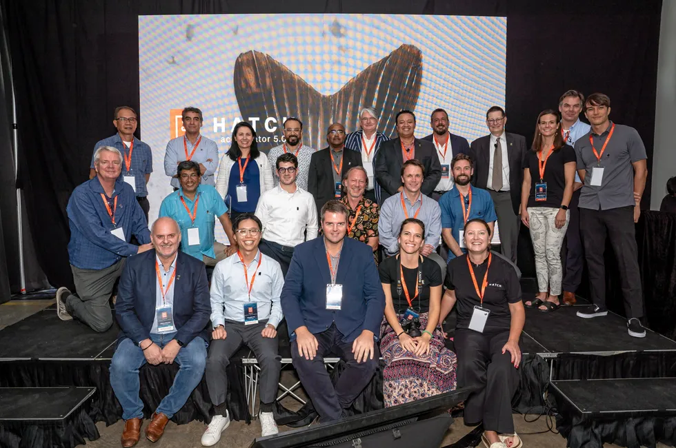 Hatch Blue Demo Day in Singapore, 2023. Hatch Blue Program Director Benedict Tan is front row, second from left.