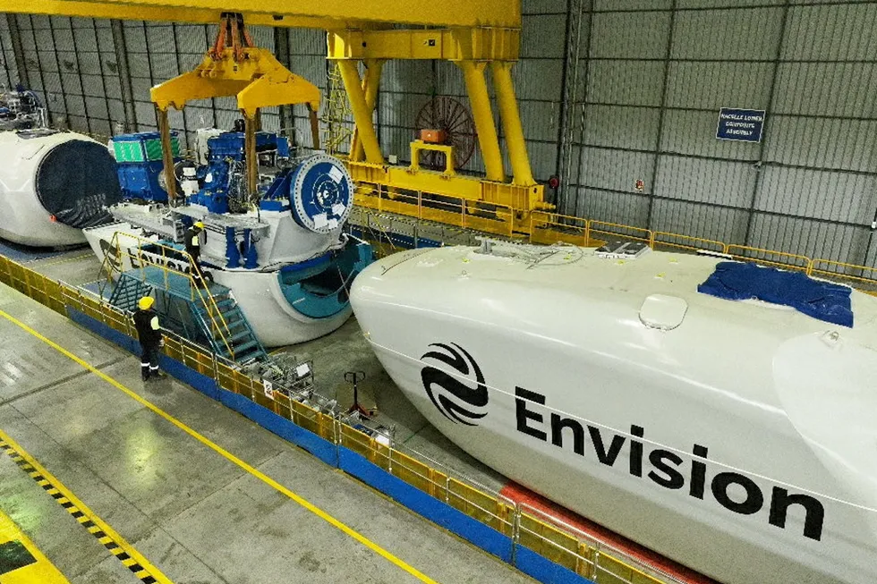 An Envision nacelle on the production line at its Pune factory in India.