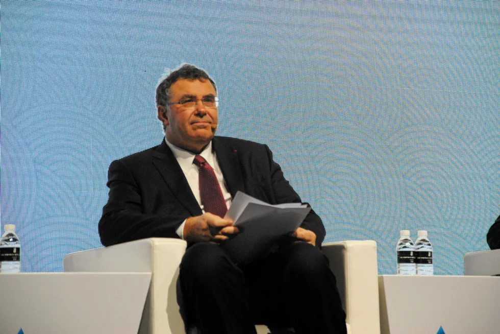 TotalEnergies chief executive Patrick Pouyanne at LNG2019 in Shanghai.