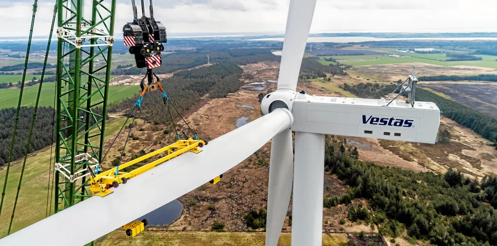 A Vestas V150-5.6 MW prototype installation.