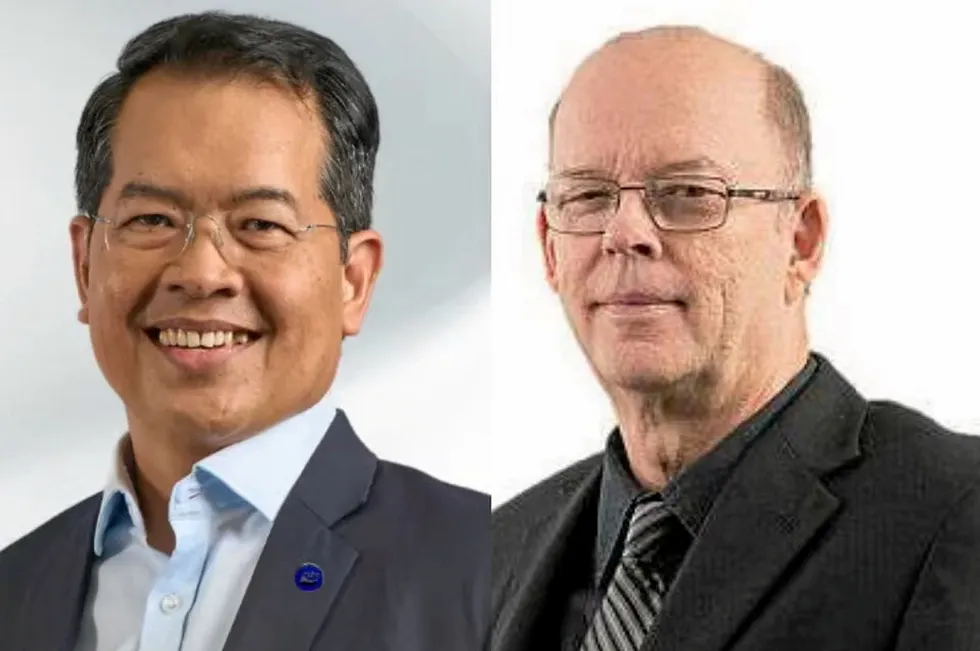 MISC chief executive, Zahid Osman, (left) and Bumi Armada chief executive, Gary Neal Christenson, (right).