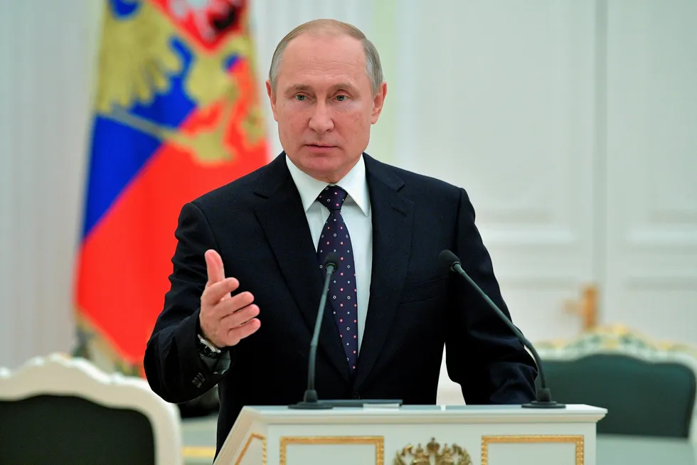 Russian President Vladimir Putin in Moscow, Russia.