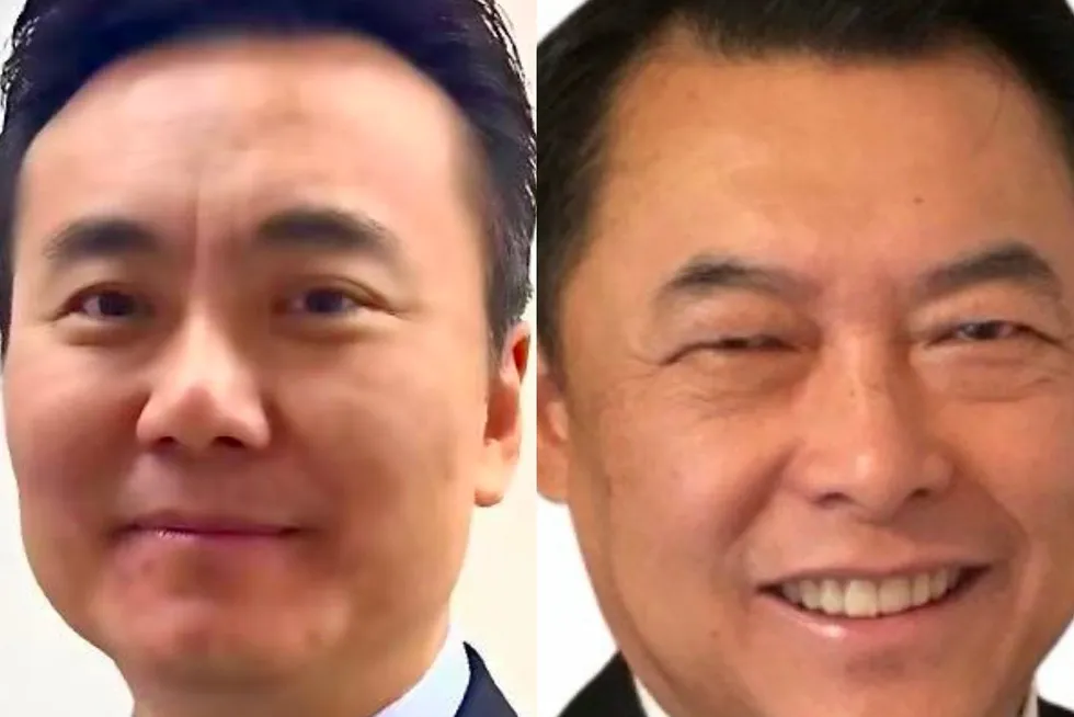 David Wu (left) and Bai Liguo (right).