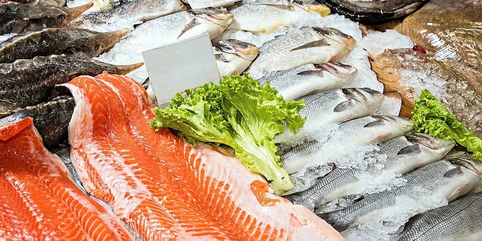 Seafood counter.