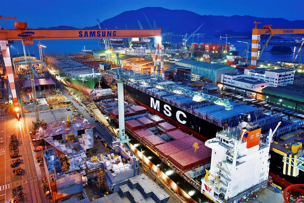 At work: Samsung Heavy Industries' Geoje Island yard