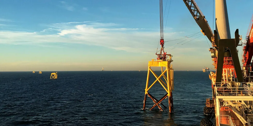 Offshore foundations being installed by Hereema.