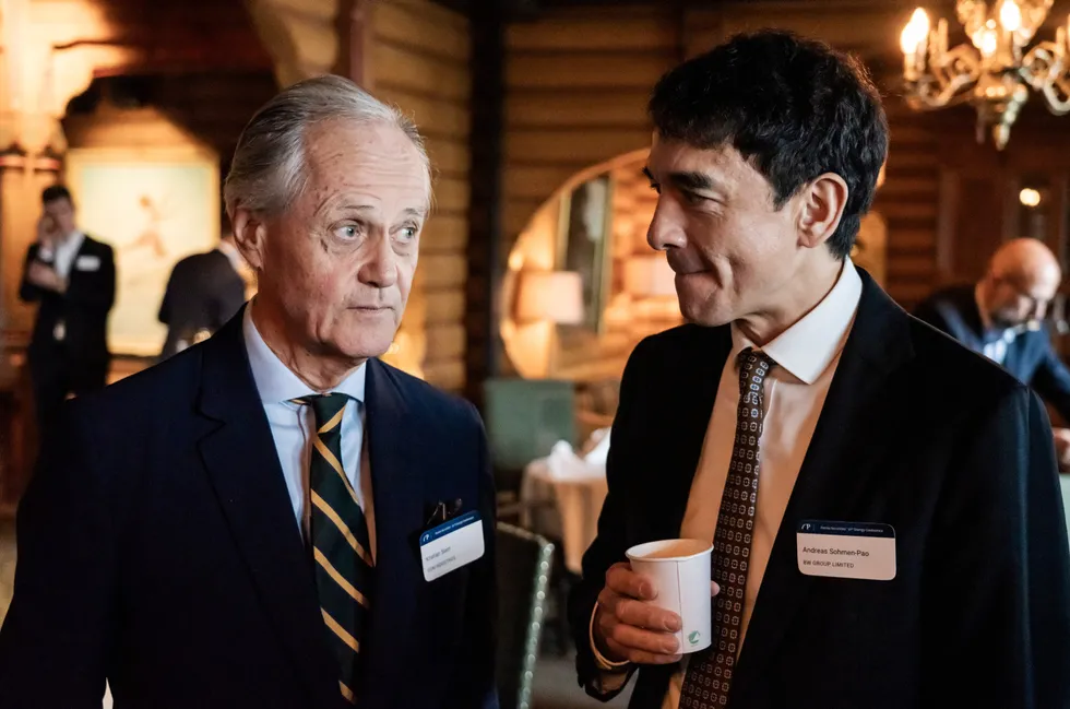 Subsea7 chairman Kristian Siem (left) and BW Offshore chairman Andreas Sohmen-Pao