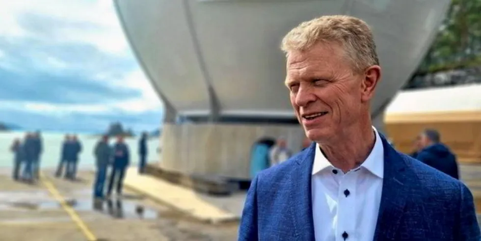 'The salmon is kept in a fully enclosed, strong and long-lasting production structure that keeps the salmon in and the sea lice out,' said founder Cato Lyngoy.