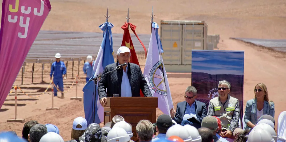 Cauchari solar PV plant inaugurated by the governor of Argentina's Jujuy province. Gerardo Morales.