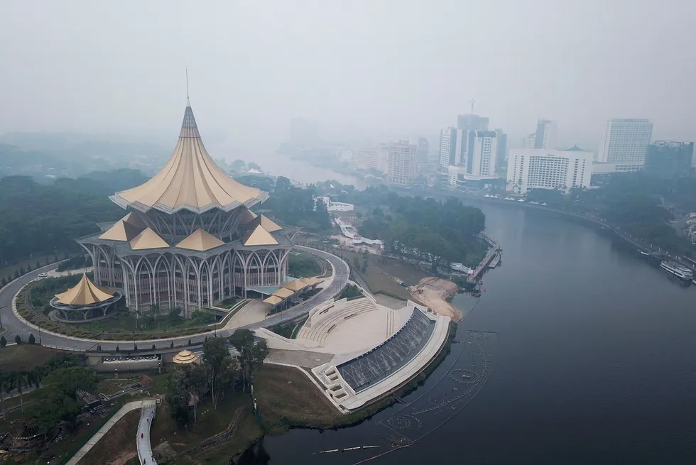 The Sarawak Legislative Assembly building in Kuching, Malaysia.
