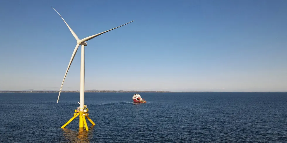 The 3.6MW TetraSpar prototype on site off western Norway for testing