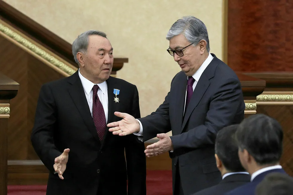 Kassym-Jomart Tokayev (right): elected president of Kazakhstan