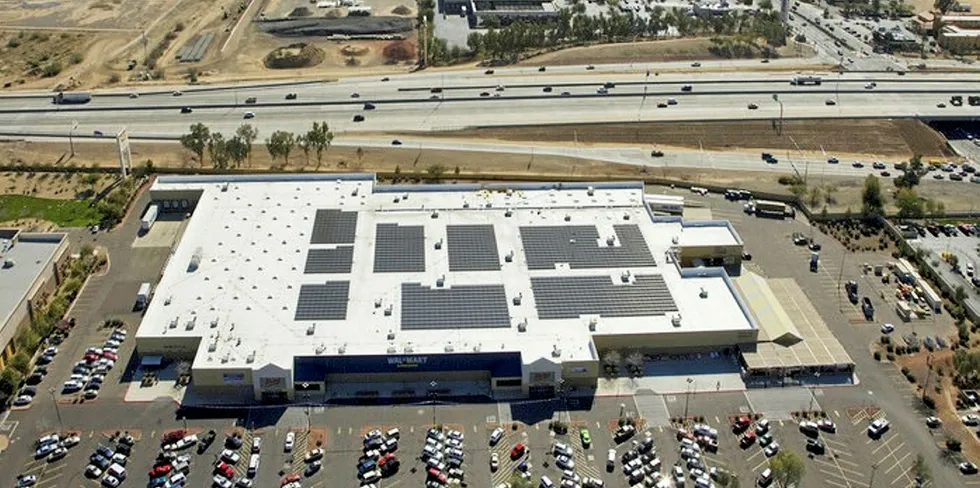 A PV system atop a Walmart in Arizona. The retailer was one of the C&I solar leaders.