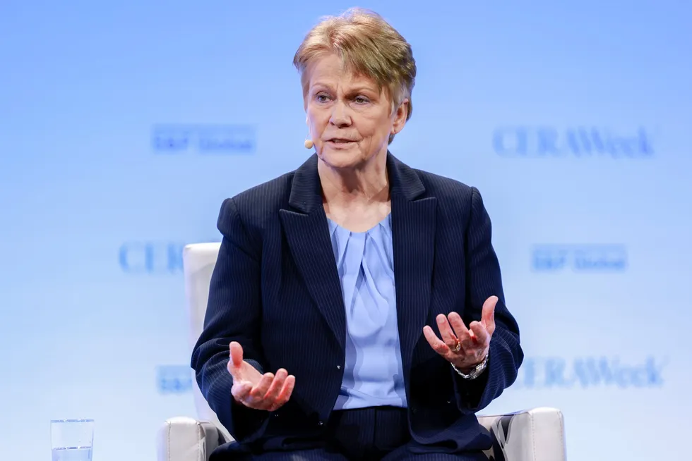 Occidental chief executive Vicki Hollub speaks during a session at the CERAWeek by S&P Global energy conference in Houston, Texas, US on Tuesday, 11 March 2025.