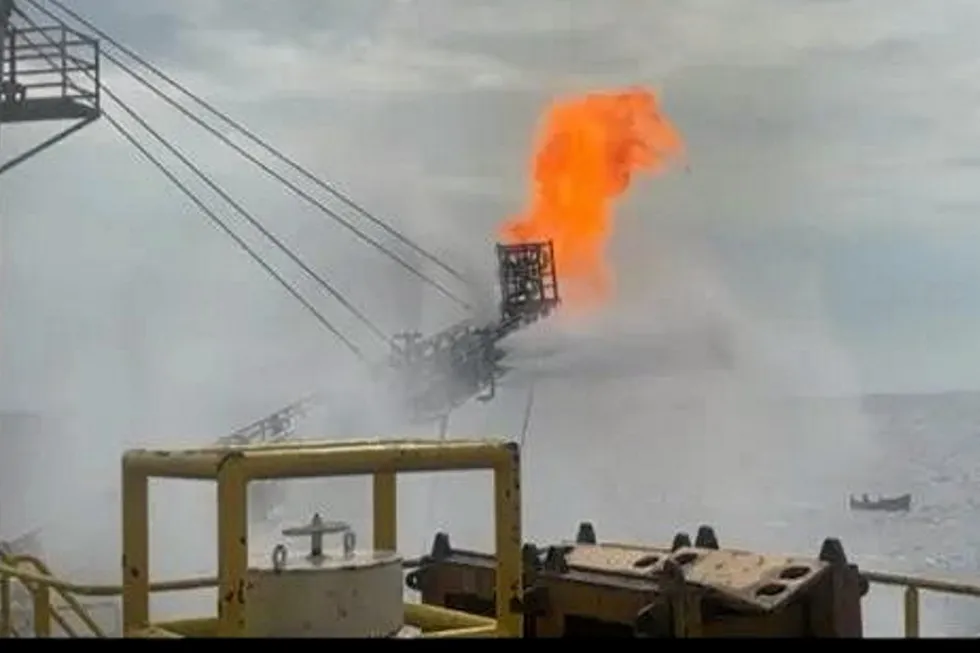 Testing under way at ONGC's Chola-1 wildcat offshore India.