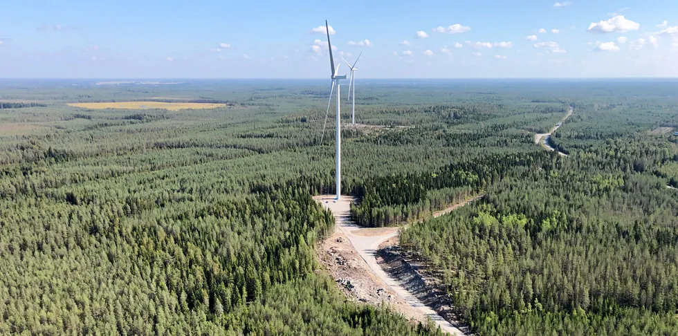 OX2's Ponsivuori wind farm in Finland - a fast expansion of wind power will help the Nordic country to become energy self-sufficient
