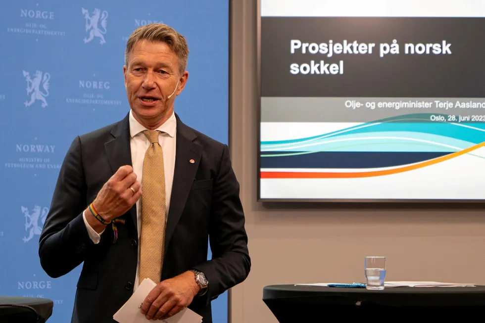 Norway’s Petroleum & Energy Minister Terje Aasland.