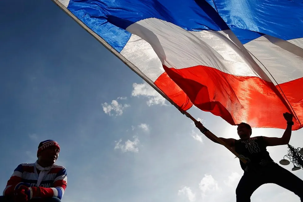 Flying the flag: in Bangkok, Thailand
