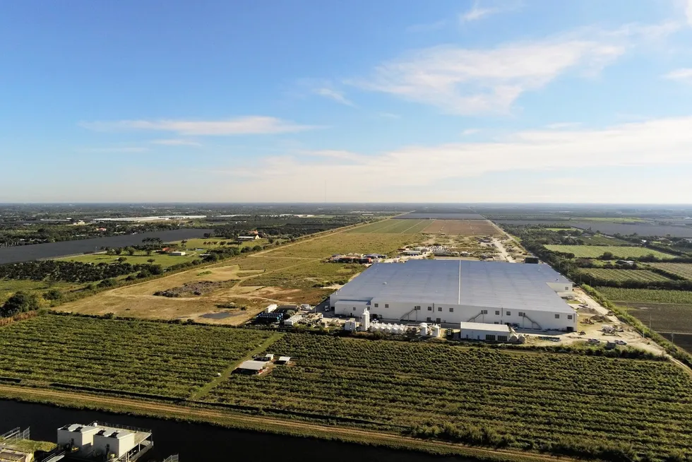 Atlantic Sapphire's Miami Bluehouse land-based salmon farm.