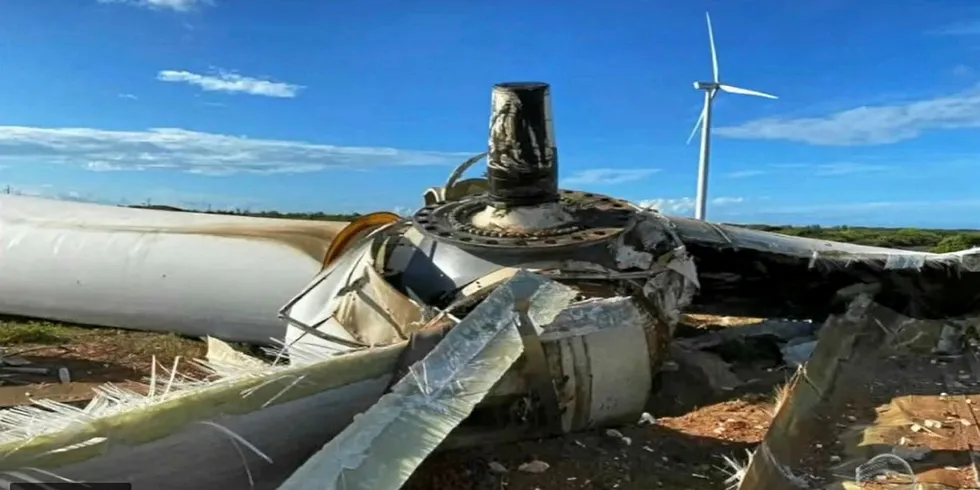 The rotor on the ground at the Delta 1 project.
