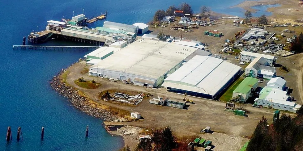 OBI Seafoods' Excursion Inlet salmon processing facility in Southeast Alaska.