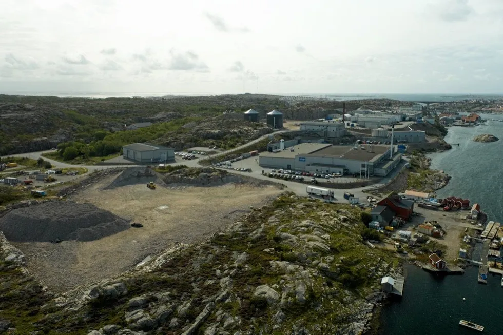 A illustration of Swedish land-based salmon farmer Smogenlax.