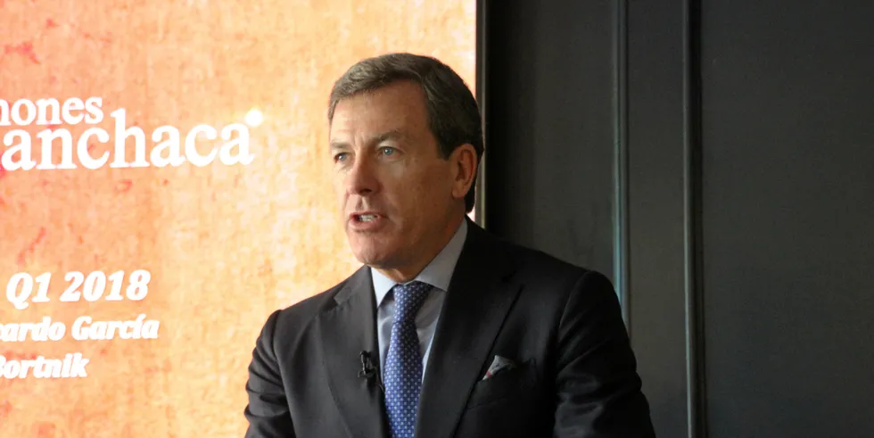 Salmones Camanchaca estimates an Atlantic salmon harvest for 2022 of between 46,000-48,000 metric tons. Pictured: Salmones Camanchaca CEO Ricardo Garcia.