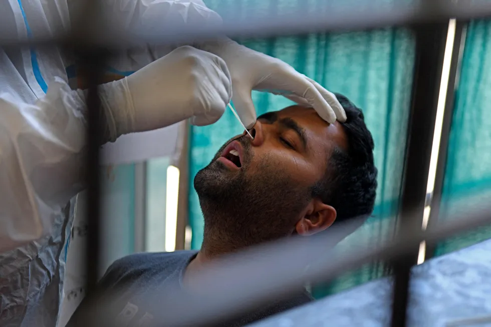 Rise in cases: a record rise in Covid-19 infections in India has reignited concern for oil demand