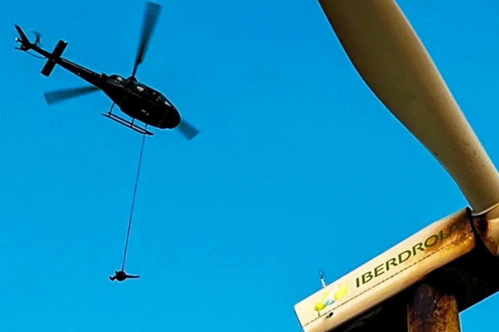 An image of the rescue taking place at the Mel wind farm in Brazil.