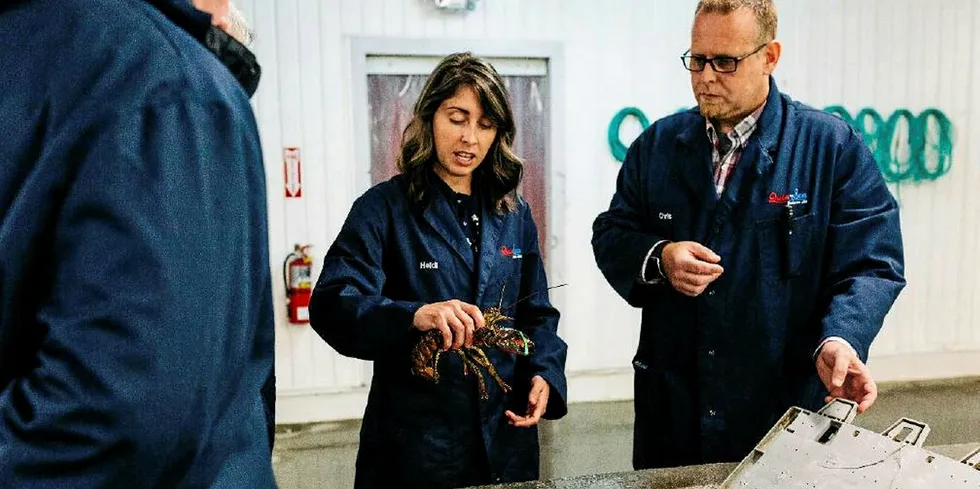 Quin-Sea Quality Assurance Manager Heidi Woodman with Facility Manager Chris Fong.