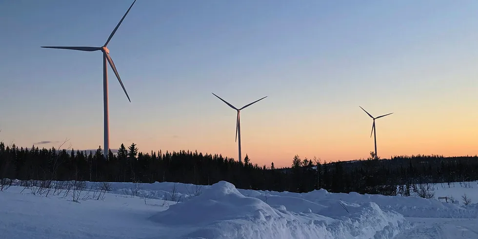Vasa Vind's Havsnäs wind farm in Sweden's Jämtland county