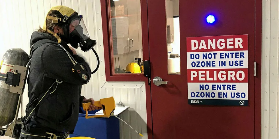 Offices are ozoned at Bellingham Cold Storage in an ongoing disinfectant effort.