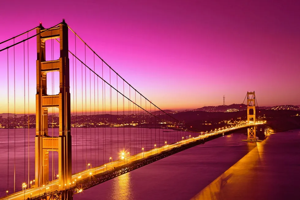 . California's iconic Golden Gate Bridge.