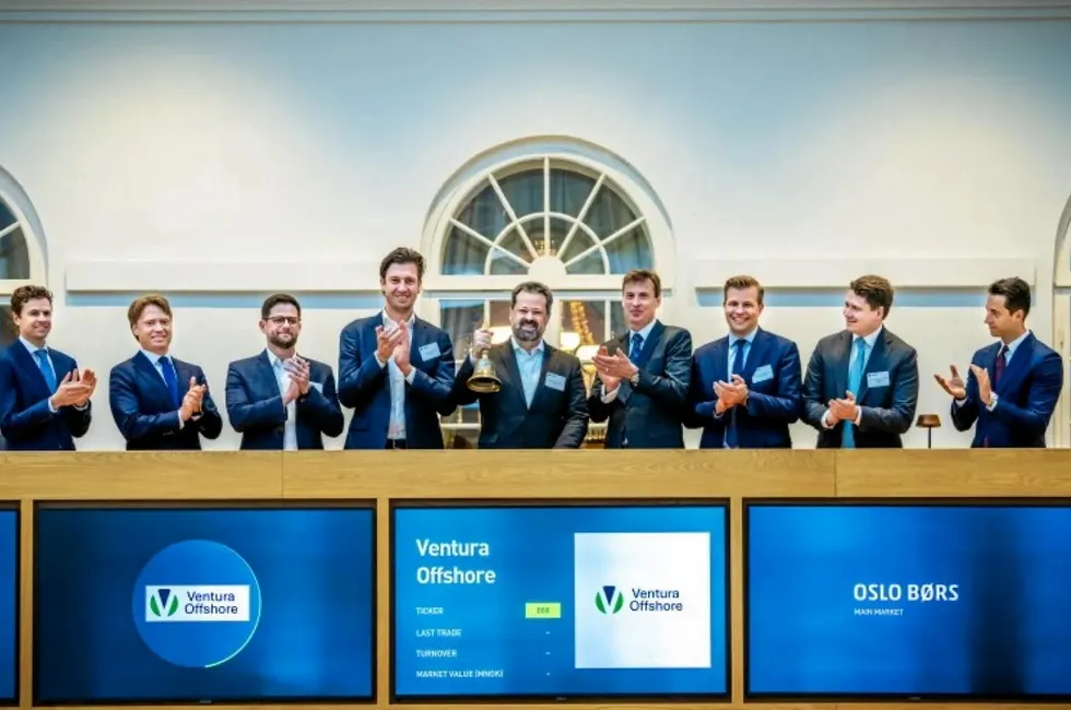 Guilherme Coelho (centre), chief executive of Ventura Offshore.