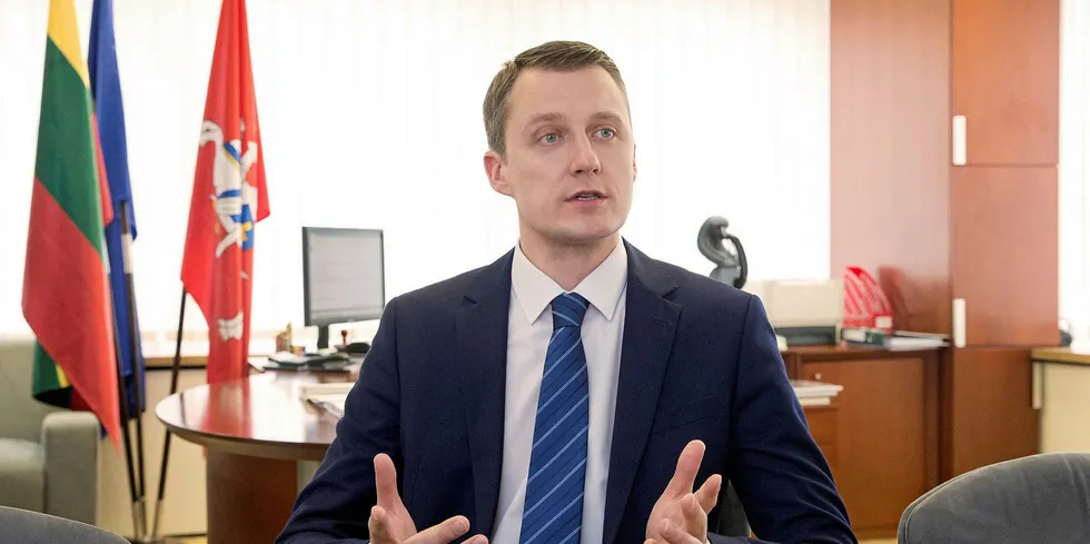 Lithuanian energy minister Žygimantas Vaičiūnas.