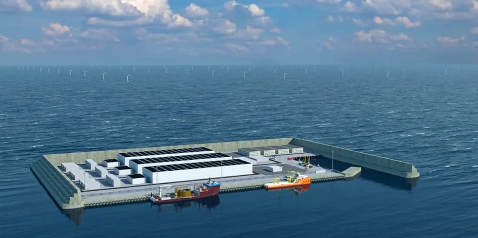 Illustration of an energy island