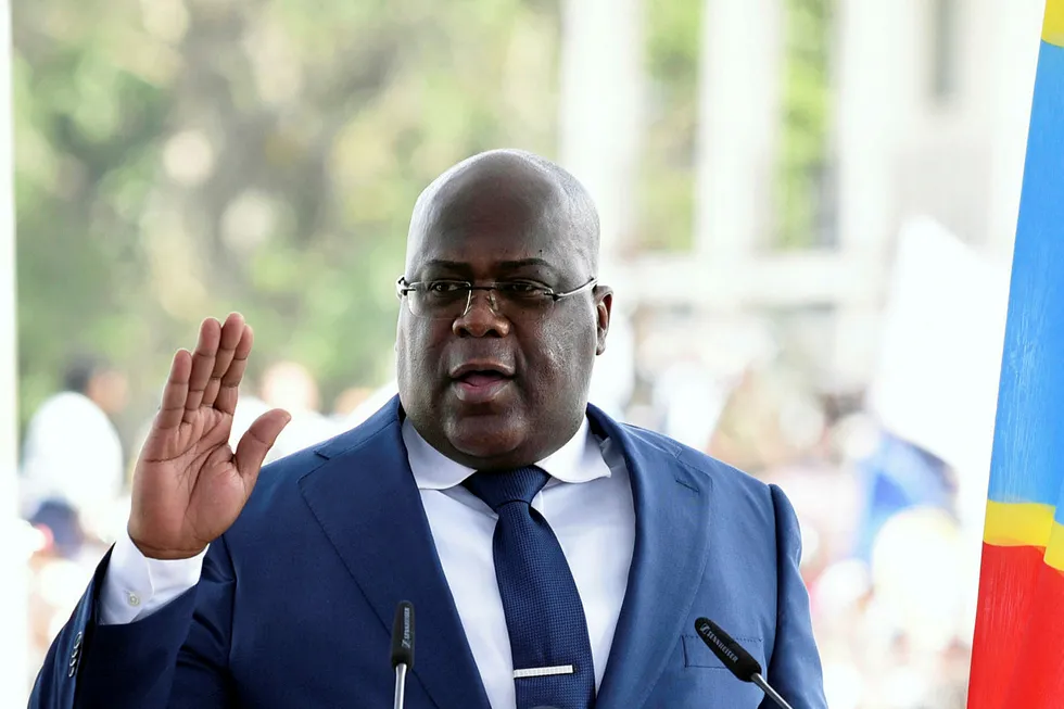 Taking the reins: DR Congo newly elected President Felix Tshisekedi swears into office during a ceremony in Kinshasa last week