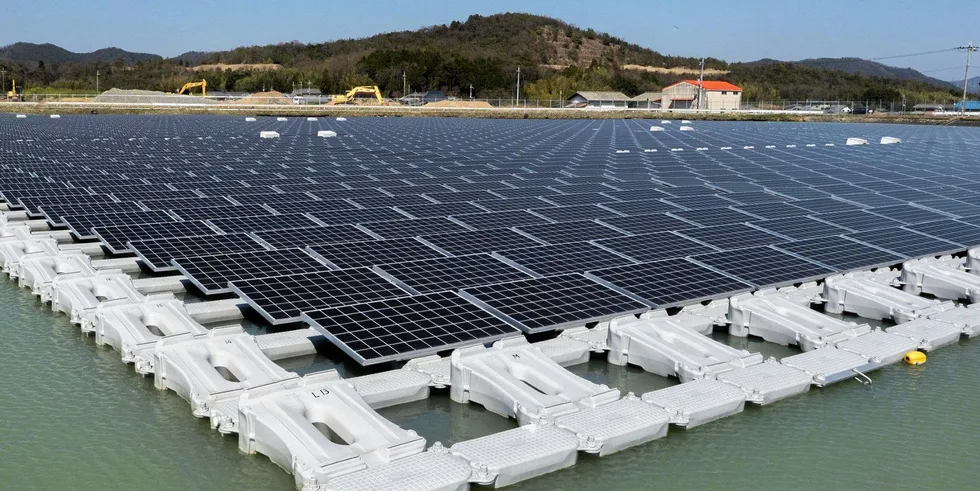 Floating solar array