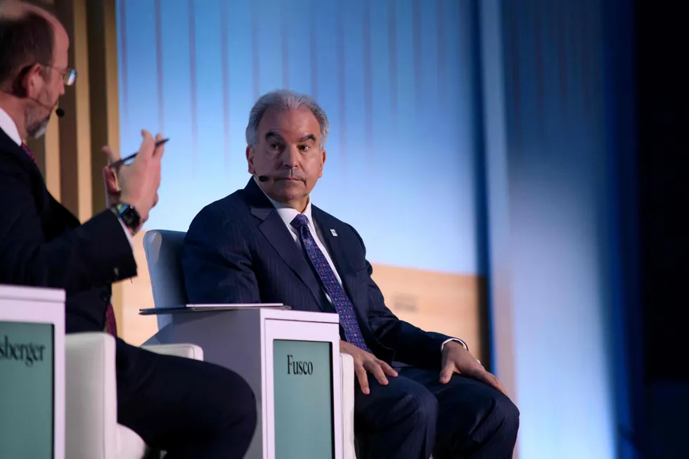 Cheniere Energy chief executive Jack Fusco speaks during the CERAWeek by S&P Global summit in Houston, Texas, US on 18 March 2024.